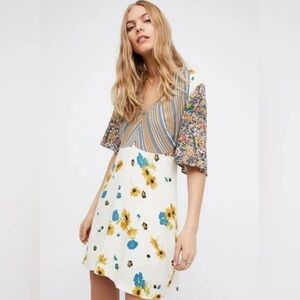 Free People Boho Short Sleeve Mini Dress Size 4